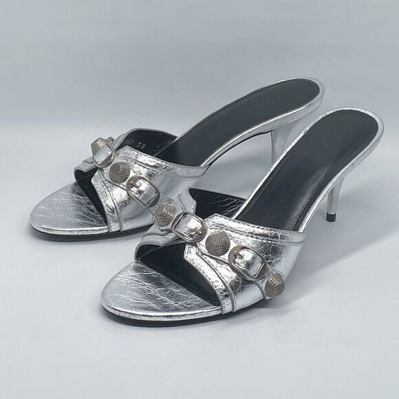 Balenciaga Cagole 70mm Metallized Sandal Size 38 - Picture 1 of 16